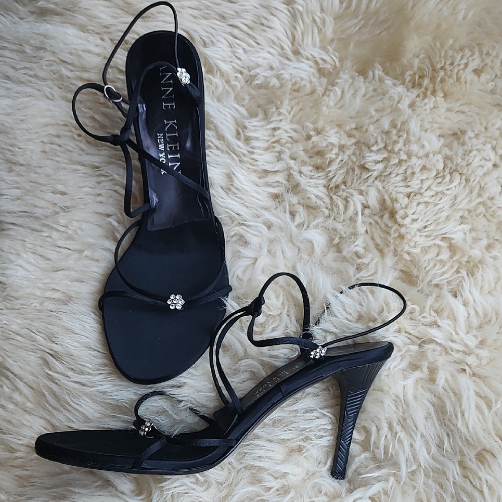 Anne Klein Black Strappy Heels